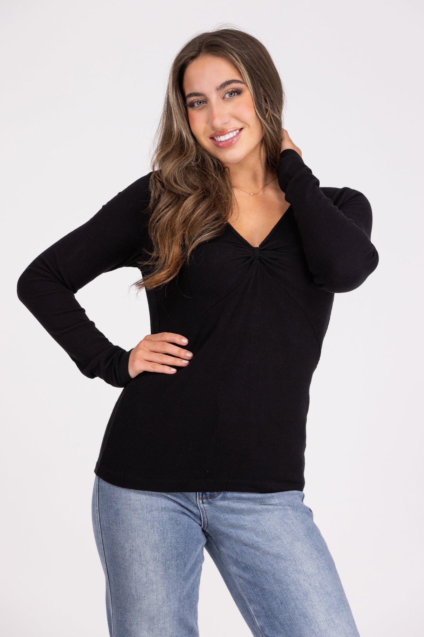 Dream Big Dreams Women's Ribbed Knit Long Sleeve Top