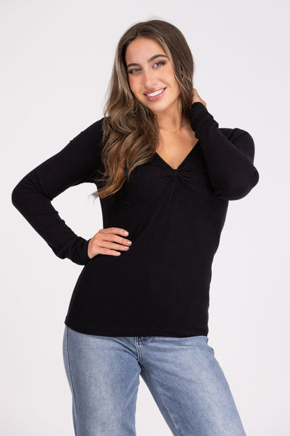 Dream Big Dreams Women's Ribbed Knit Long Sleeve Top