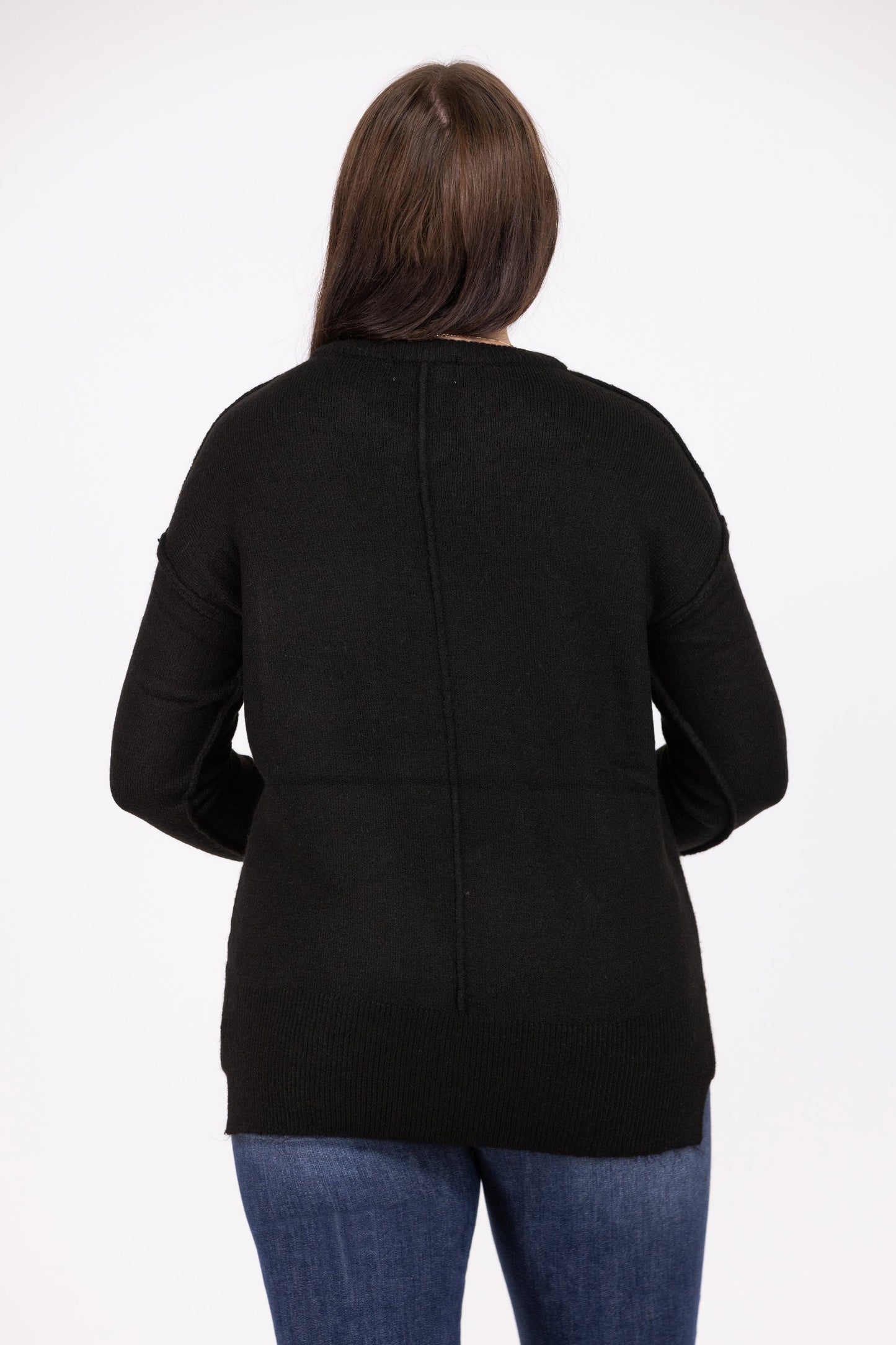 Marshmallows By The Fire Women's Round Neckline Hi-Lo Sweater