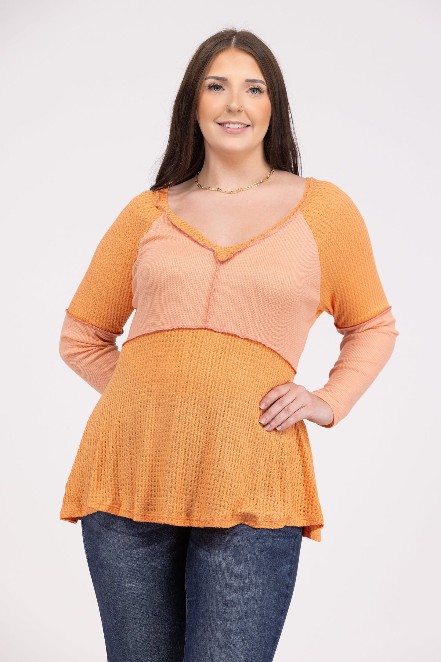 Take Me On A Trip Women's Waffle Knit Long Sleeve Top