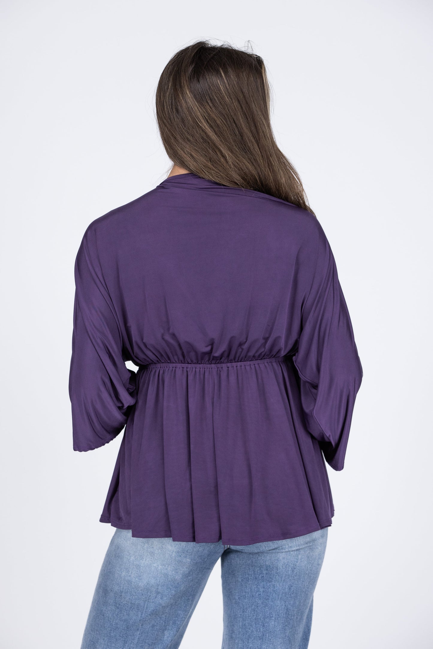 Storied Moments Women's Peplum 3/4 Sleeve Top