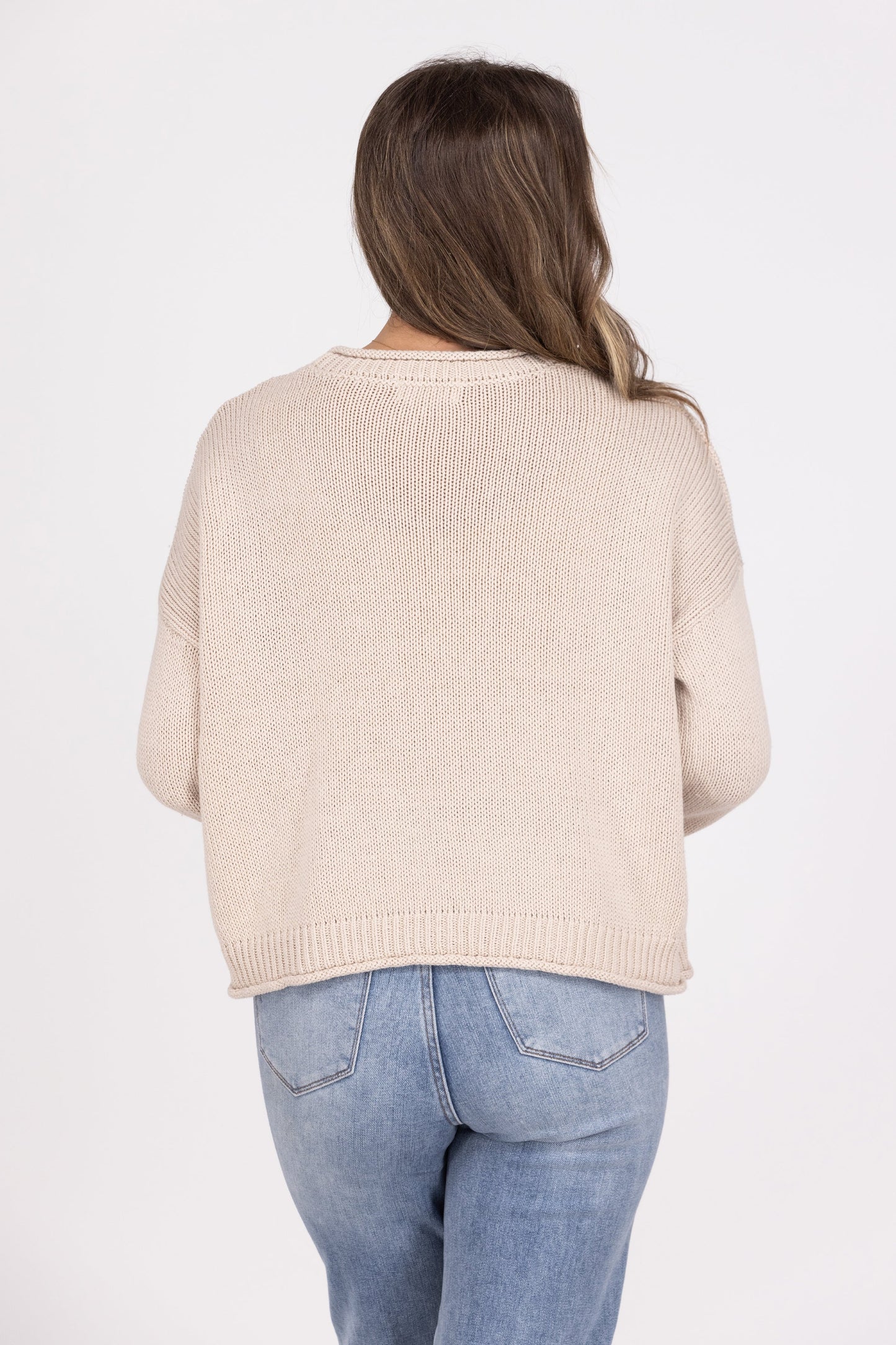 Ideal Life Juniors Ribbed Collar Sweater