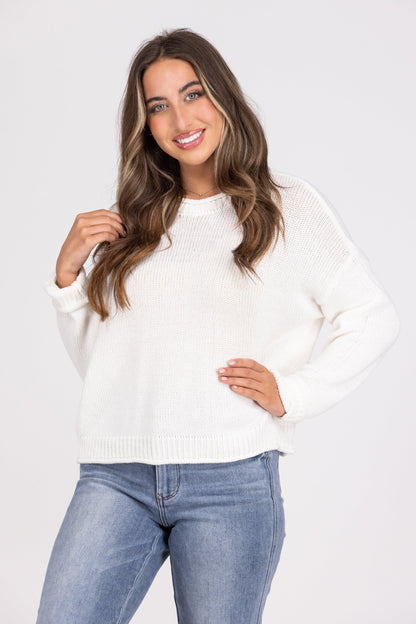 Ideal Life Juniors Ribbed Collar Sweater