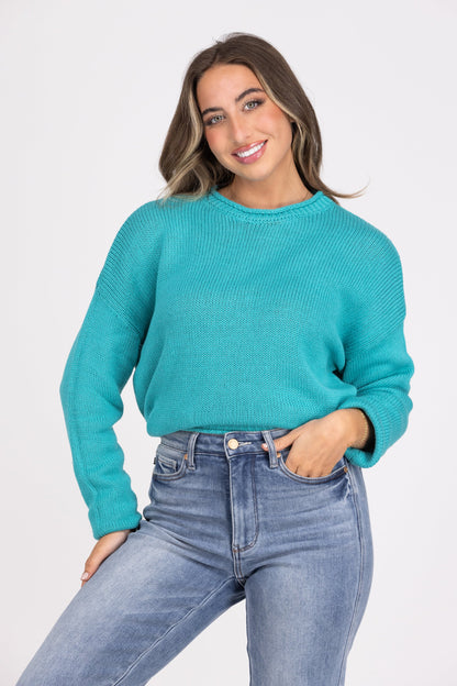 Ideal Life Juniors Ribbed Collar Sweater