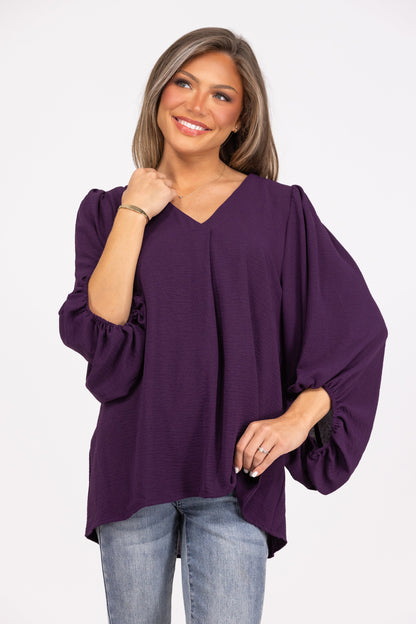 Starry Skies Women's Flowy Long Balloon Sleeve Top