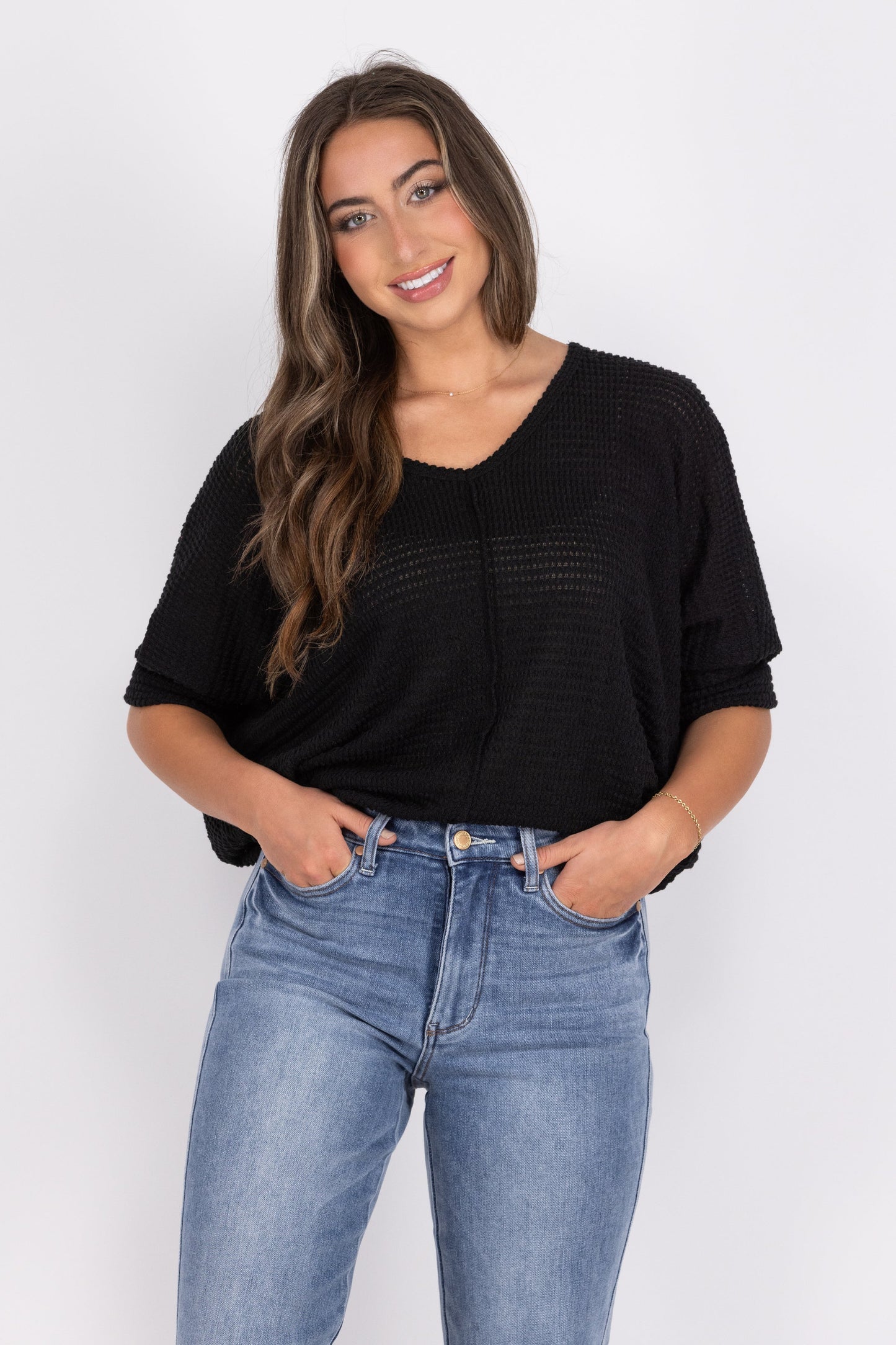 Take Flight Women's Waffle Knit Long Sleeve Top