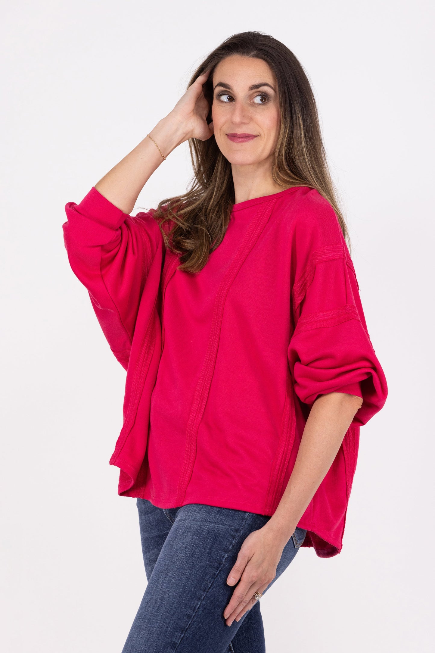 Cute Looks Women's Oversized Long Sleeve Top