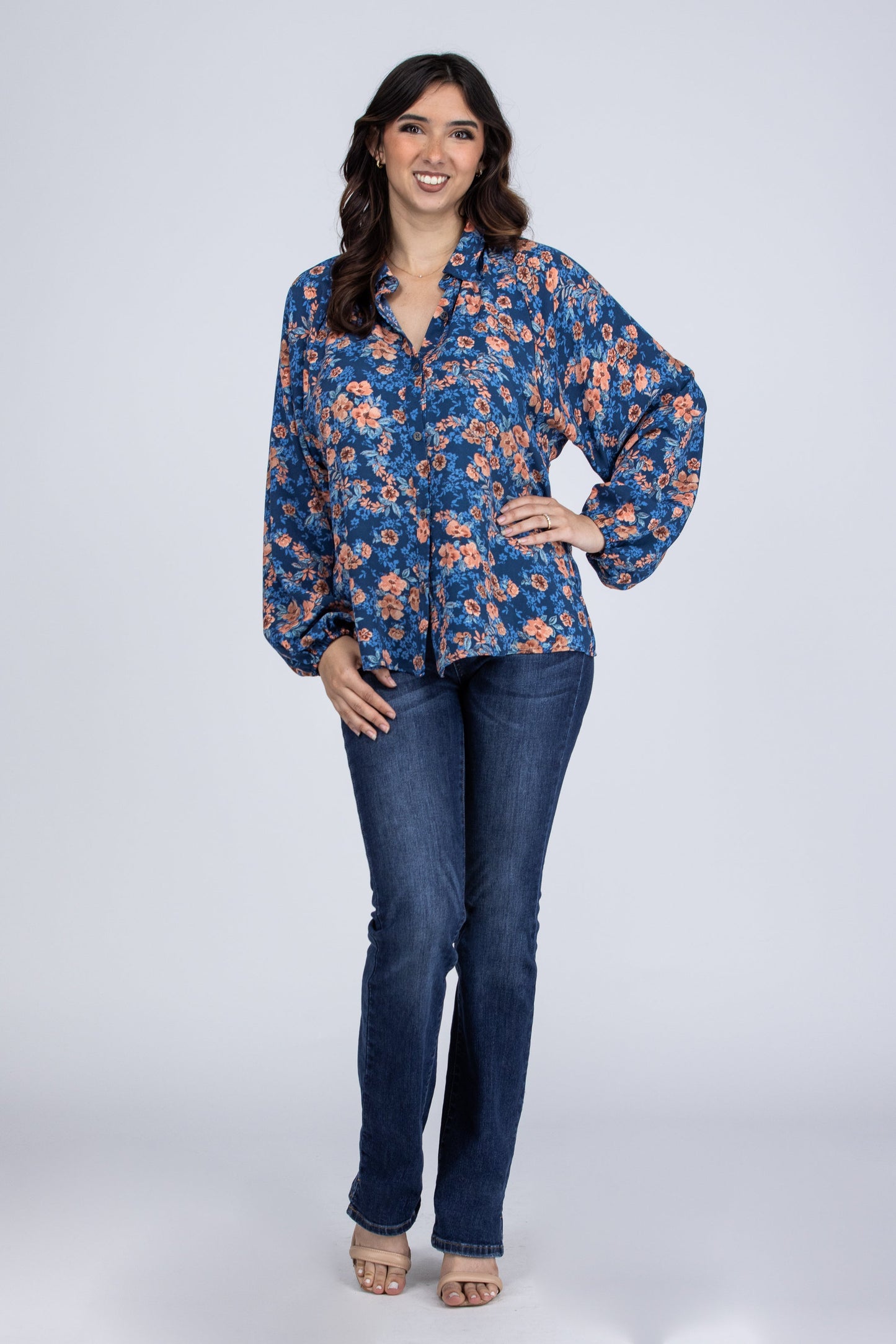 Losing Me Women's Button Up Long Sleeve Top