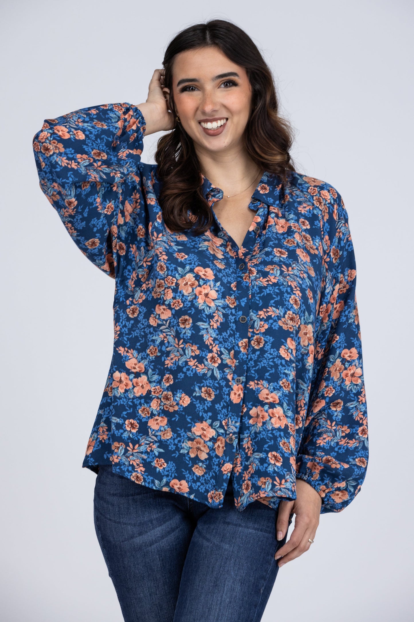 Losing Me Women's Button Up Long Sleeve Top