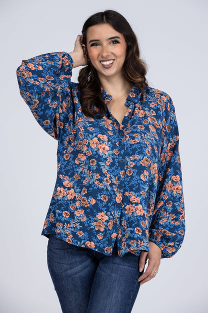 Losing Me Women's Button Up Long Sleeve Top
