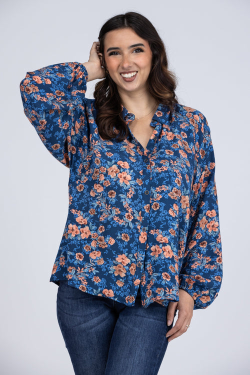 Losing Me Women's Button Up Long Sleeve Top
