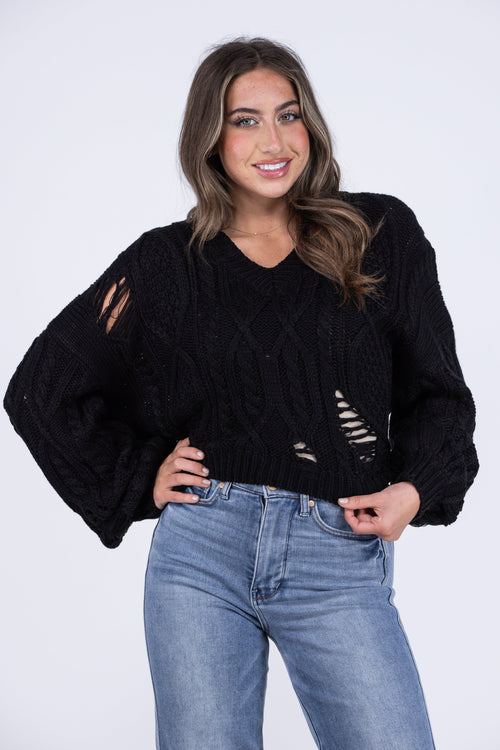 Ripping Through Time Women's Layering Open Knit Sweater