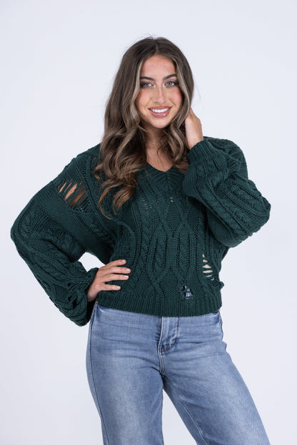 Ripping Through Time Women's Layering Open Knit Sweater