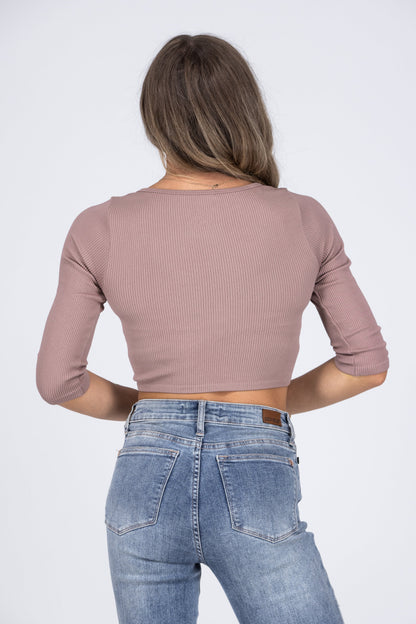 Good Days Long Sleeve Seamless Crop Top