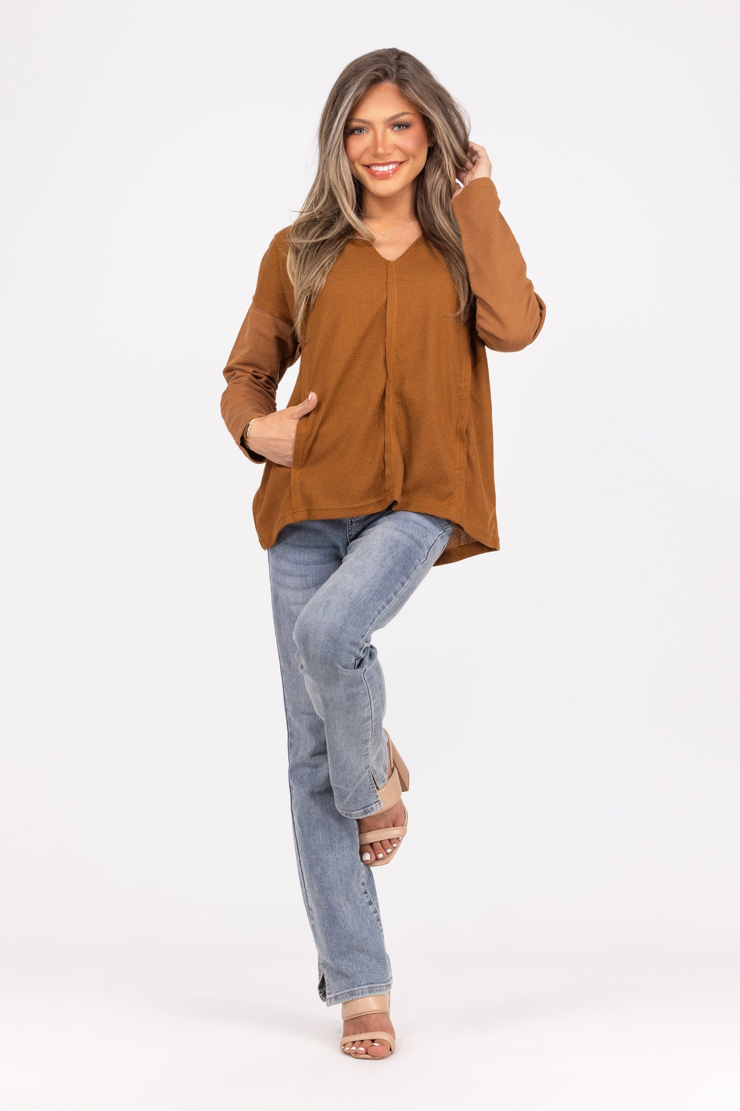 Spoil Me Women's Lightweight Thermal V-Neck Hooded Pullover