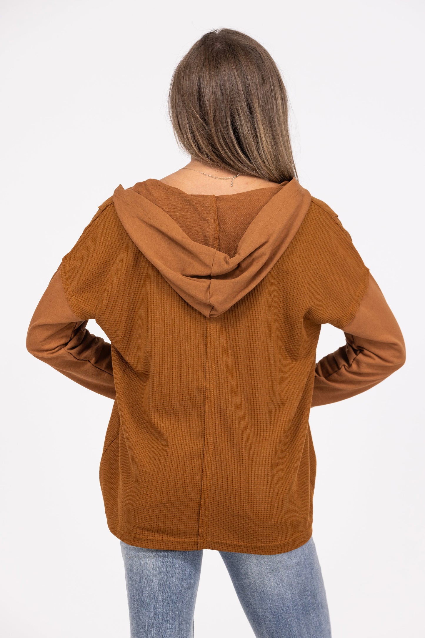 Spoil Me Women's Lightweight Thermal V-Neck Hooded Pullover