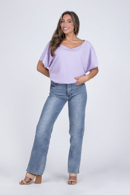 Simply For You Women's Relaxed Short Sleeve Top