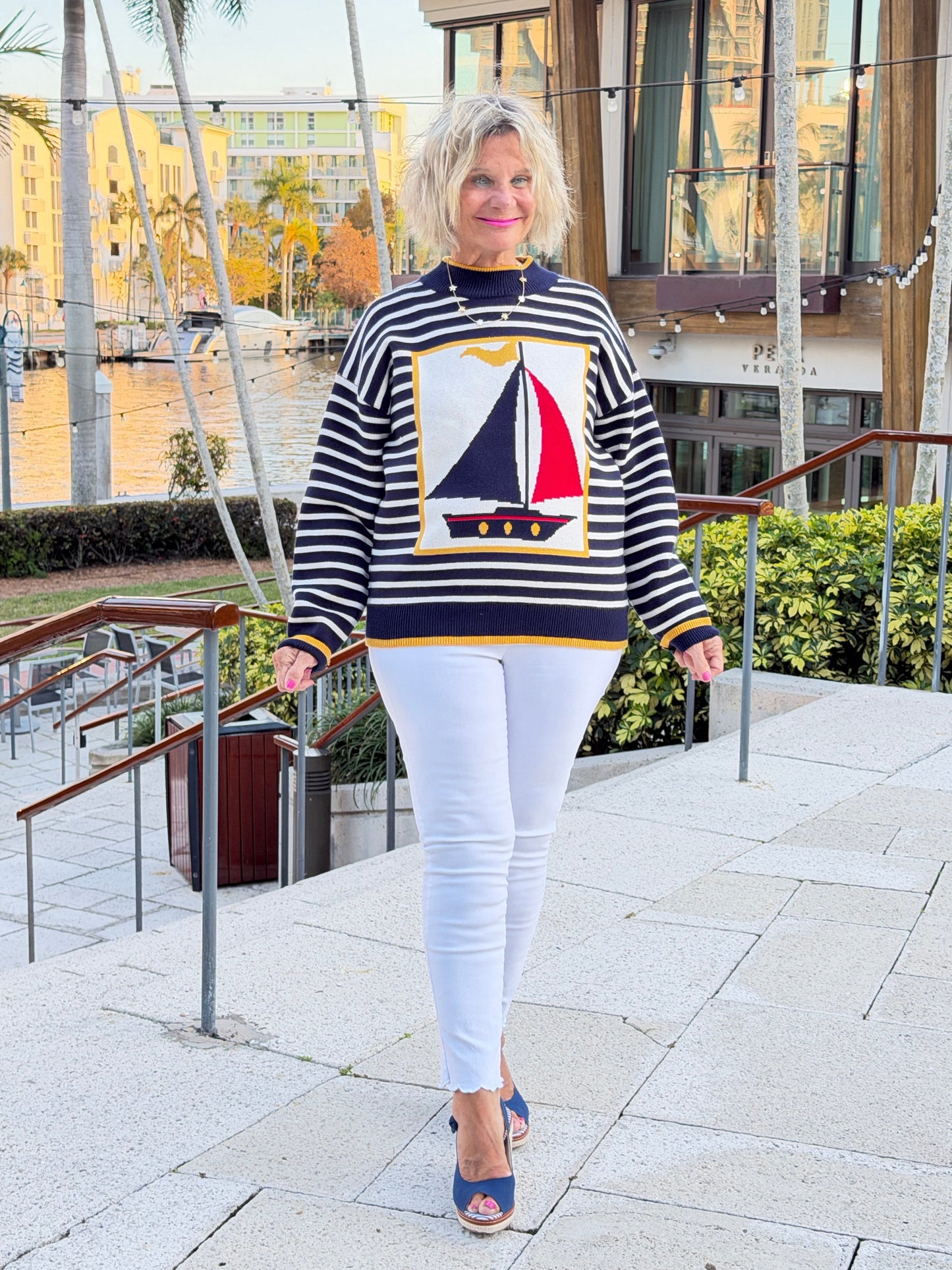 Nautical Stripe Sweater Top