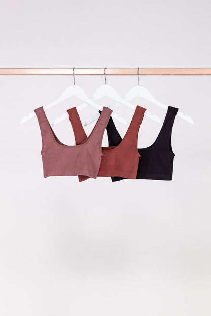 Women's Ribbed Square Neck Bralette
