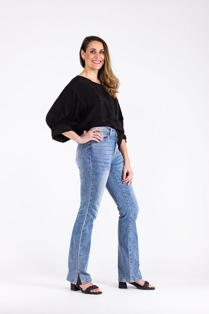 Luscious Lace Women's 3/4 Ruffled Sleeve Top
