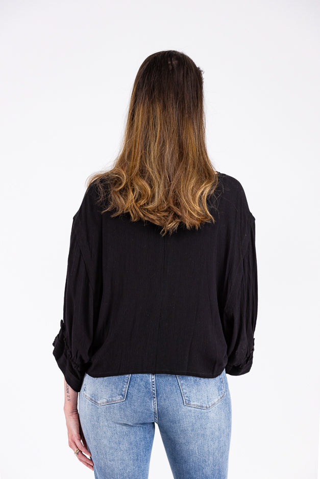 Luscious Lace Women's 3/4 Ruffled Sleeve Top