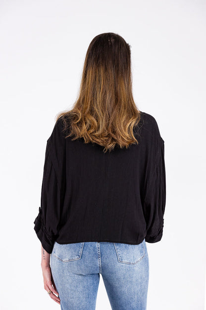 Luscious Lace Women's 3/4 Ruffled Sleeve Top