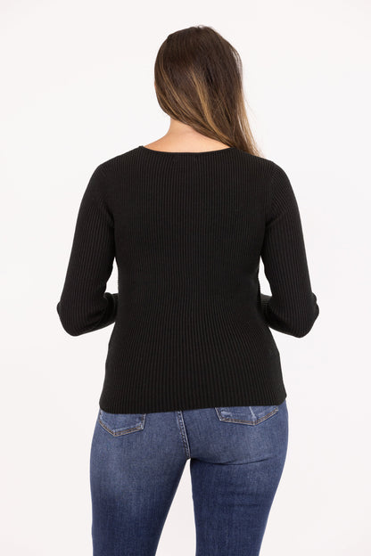 Twisted Feelings Women's Versatile V-Neck Long Sleeve Top