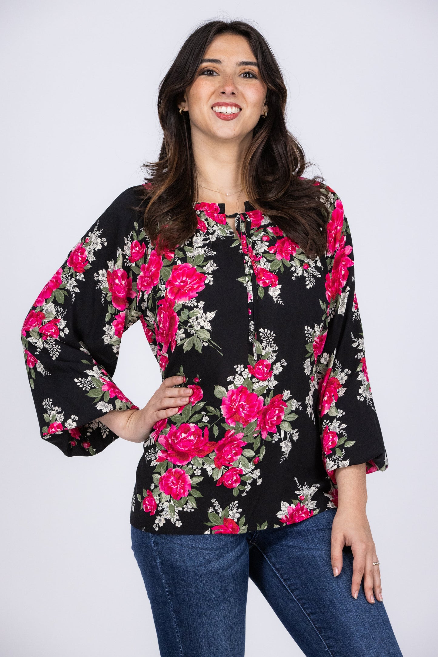Enchanted By You Women's Floral Long Sleeve Top