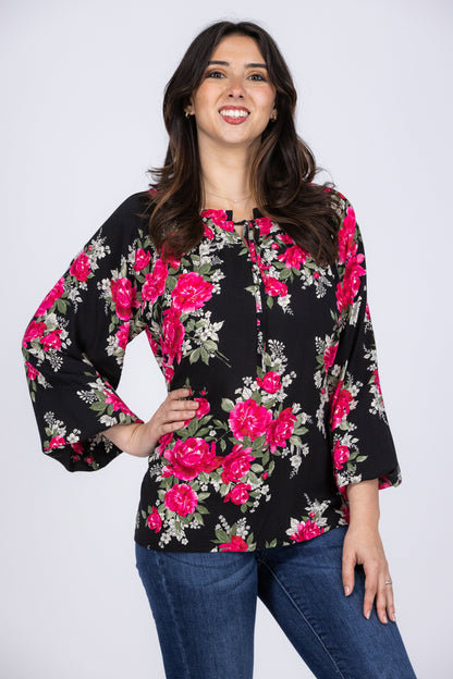Enchanted By You Women's Floral Long Sleeve Top