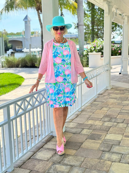SEASHELL BEACH SHIFT RUFFLE DRESS