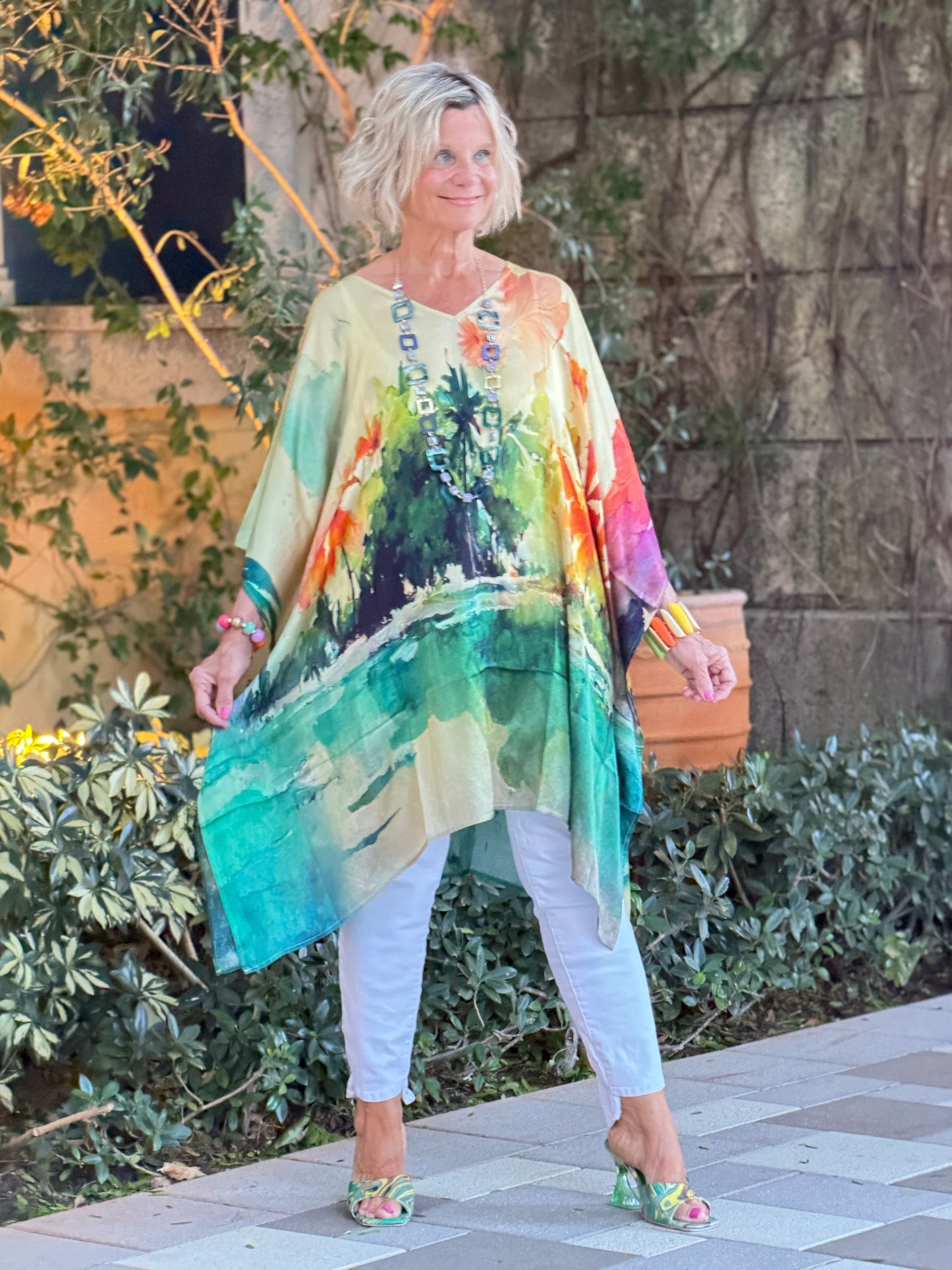 Sunset Palms Modal Kaftan