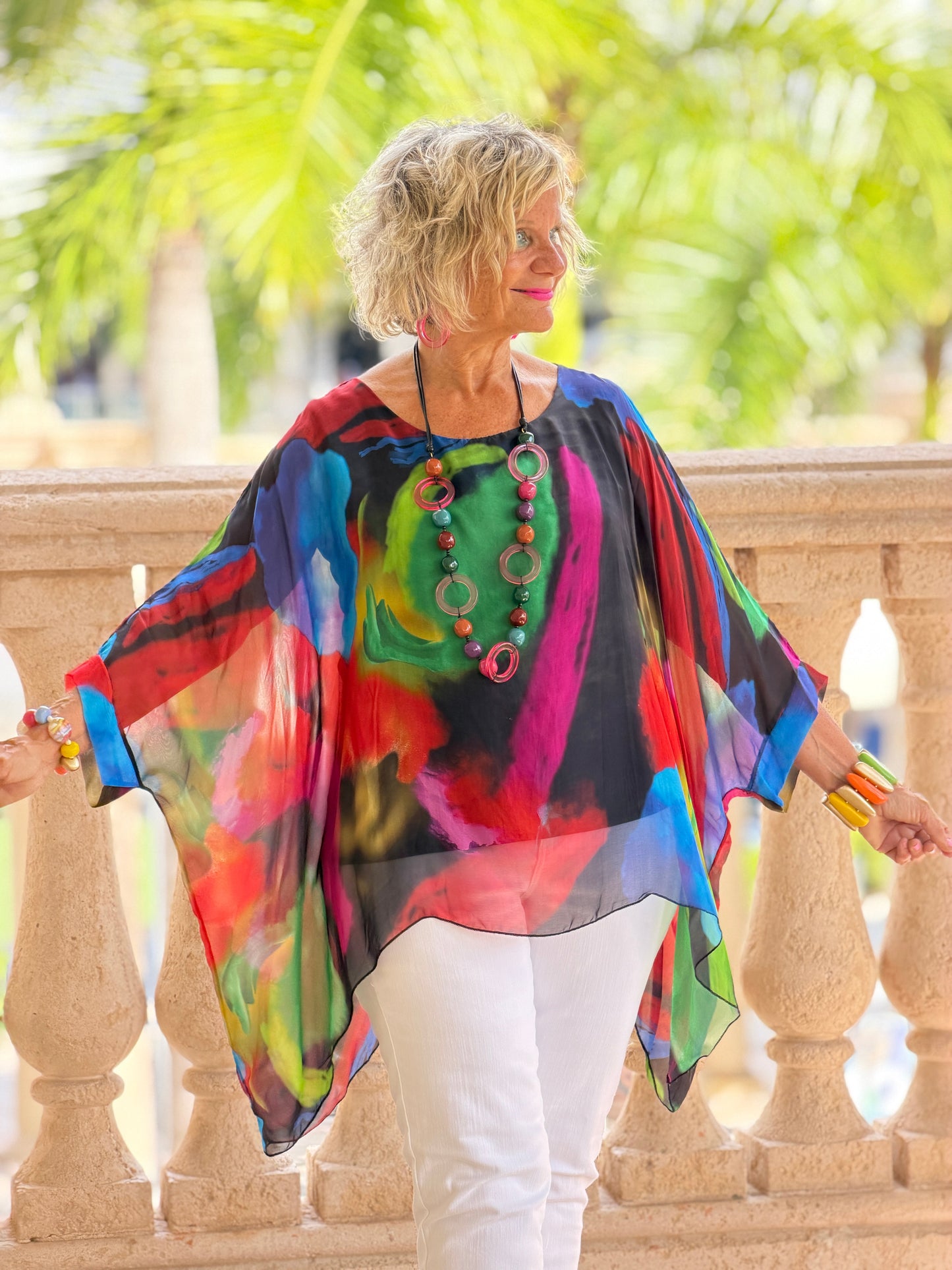 SOPHIA BLACK SILK TOP