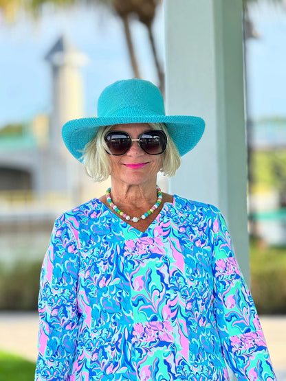SPLASH OF PINK  V NECK TOP