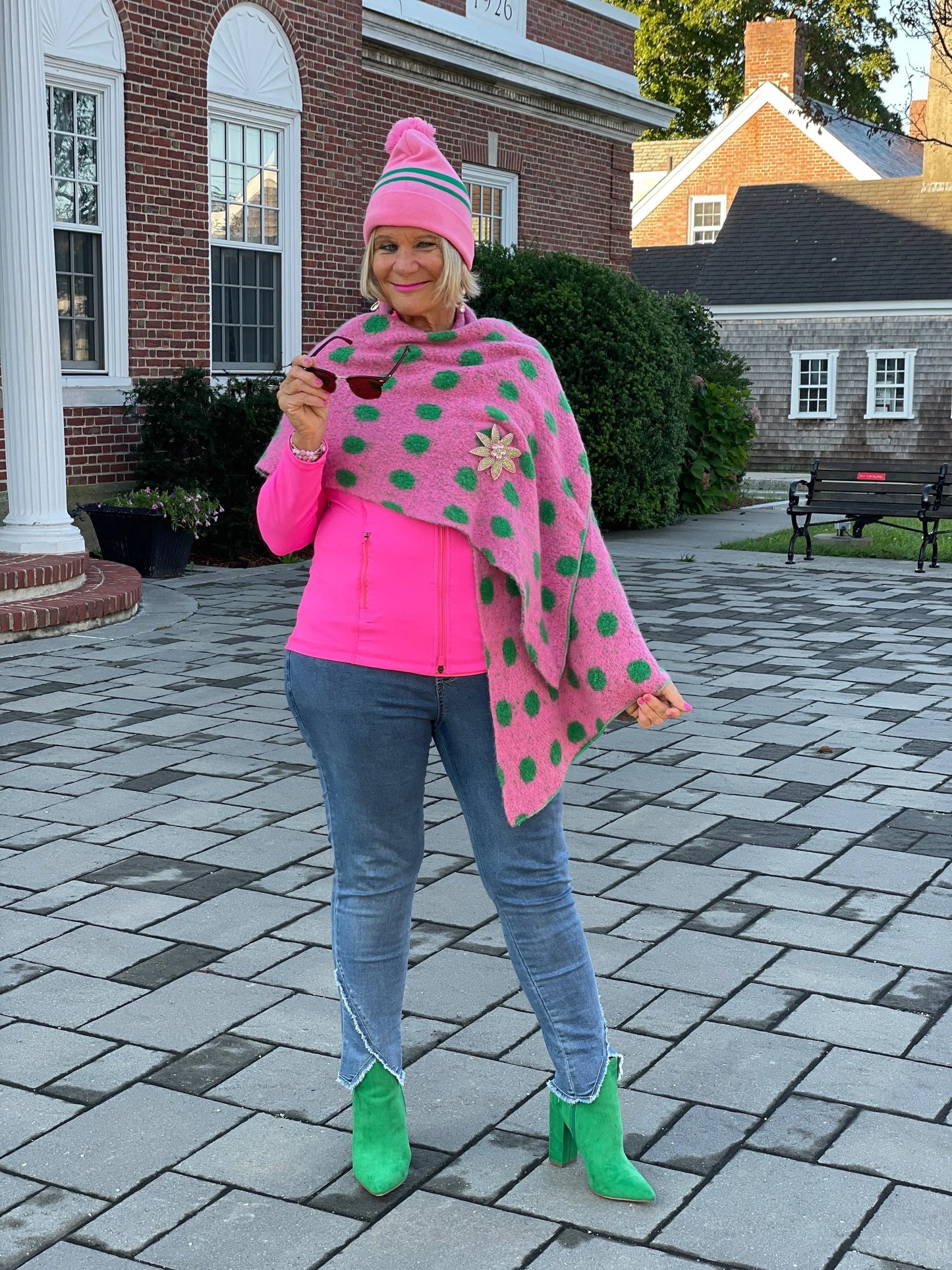 Polka Dot Patterned Scarf