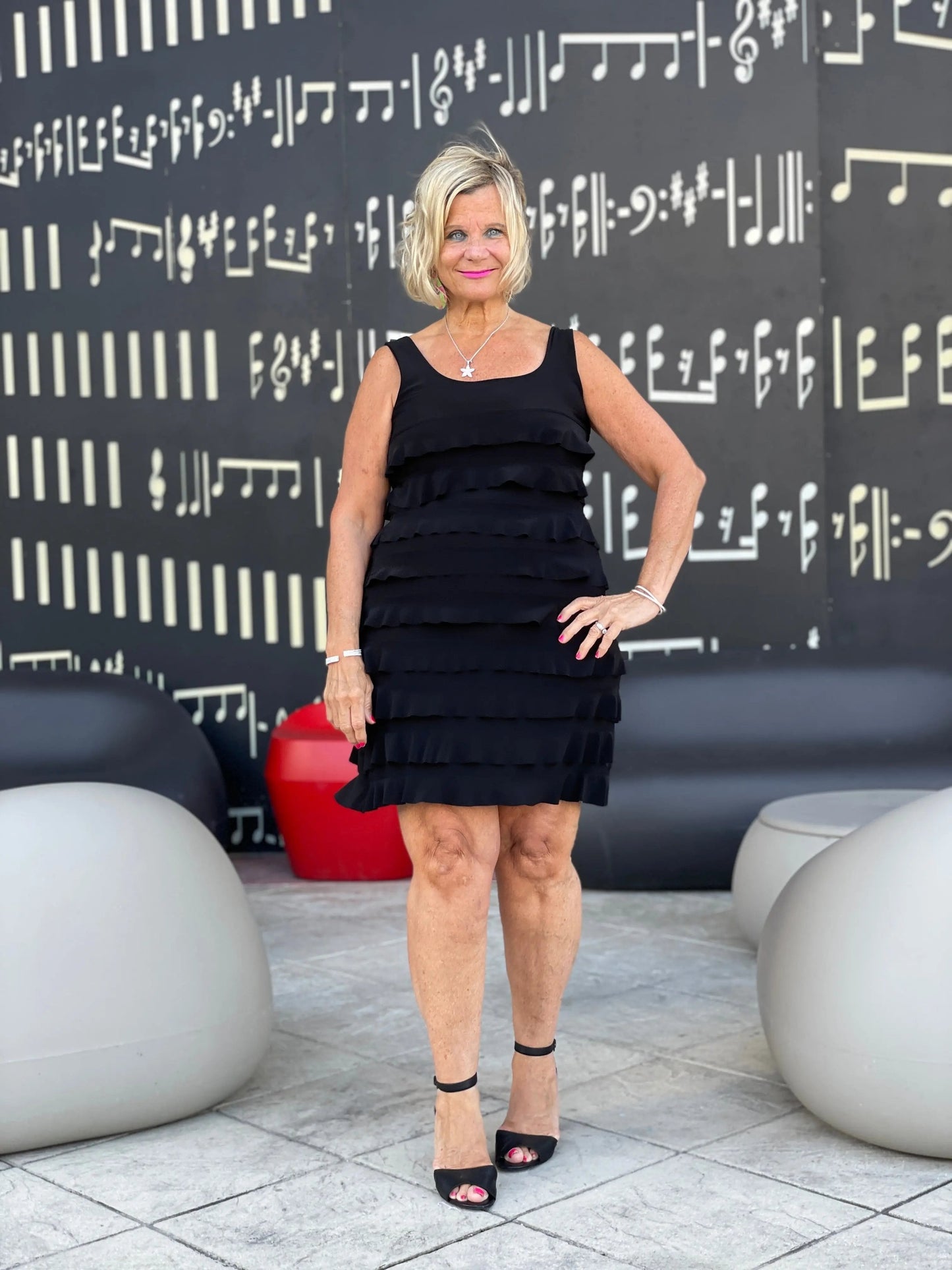 MIAMI NIGHTS  BLACK CHA CHA DRESS SHORT