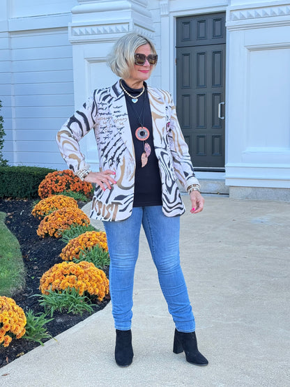 One Size Fierce Panther Print Blazer