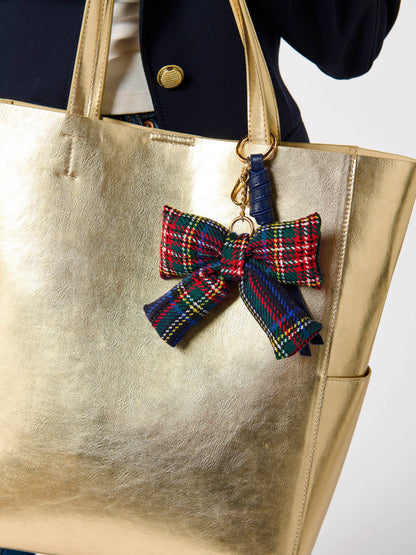 PLAID BOW BAG CHARM/KEY RING