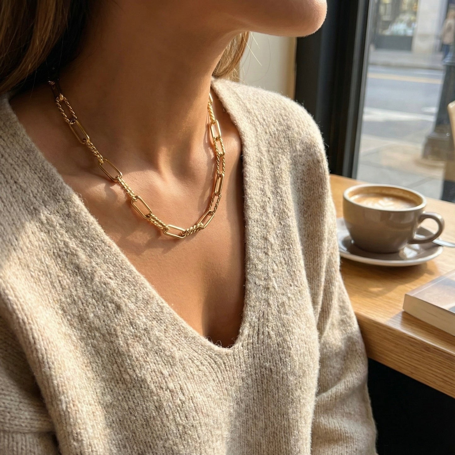 ALB Custom Bold Textured Link Chain Necklace