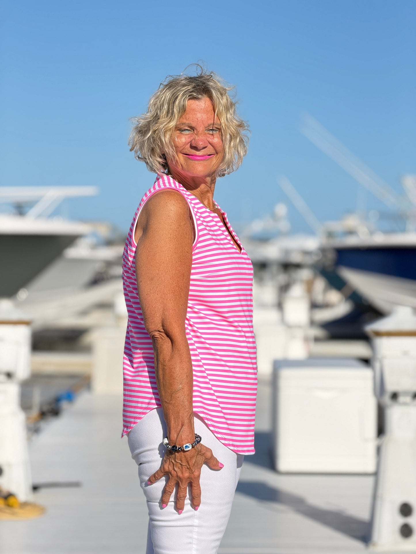 MARINA PINK STRIPE TANK