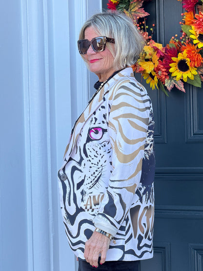 One Size Fierce Panther Print Blazer