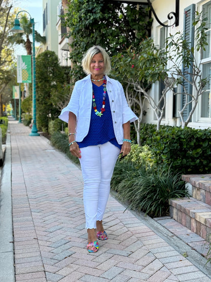 SOUTH BEACH DENIM WHITE JACKET - ILLUSION