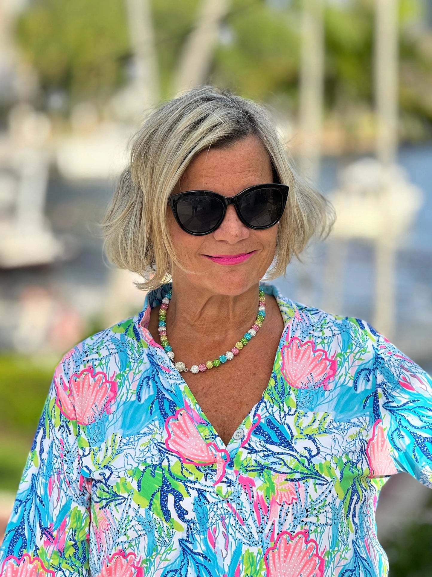 SEASHELL PINK AND BLUE TUNIC