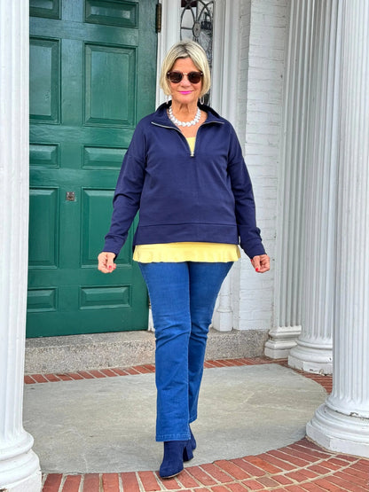 NAVY HALF ZIPPER