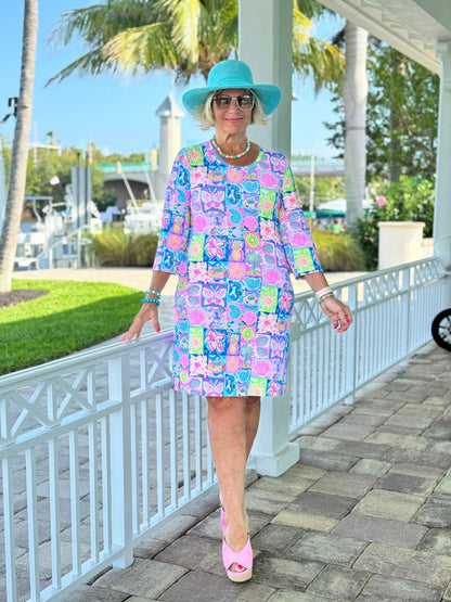 SANDY BEACH COLOR SLEEVE DRESS