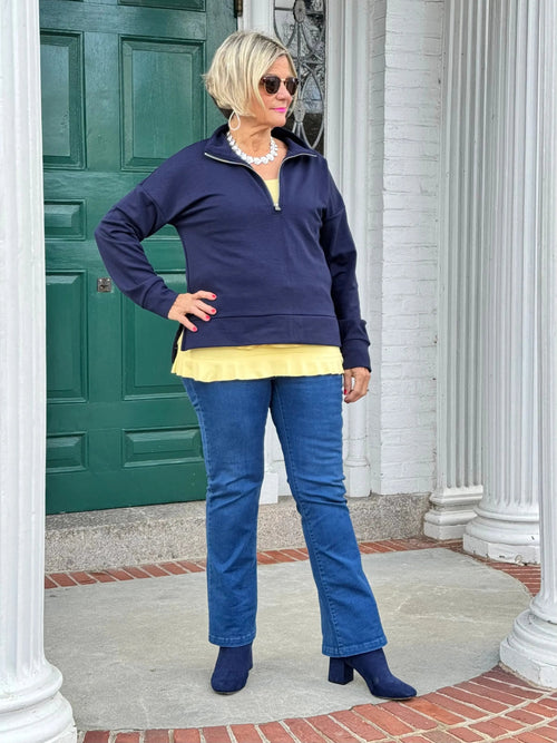NAVY HALF ZIPPER