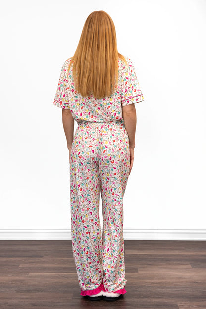 ALB Custom Women's Festive Short Sleeve and Pants Jammies Set