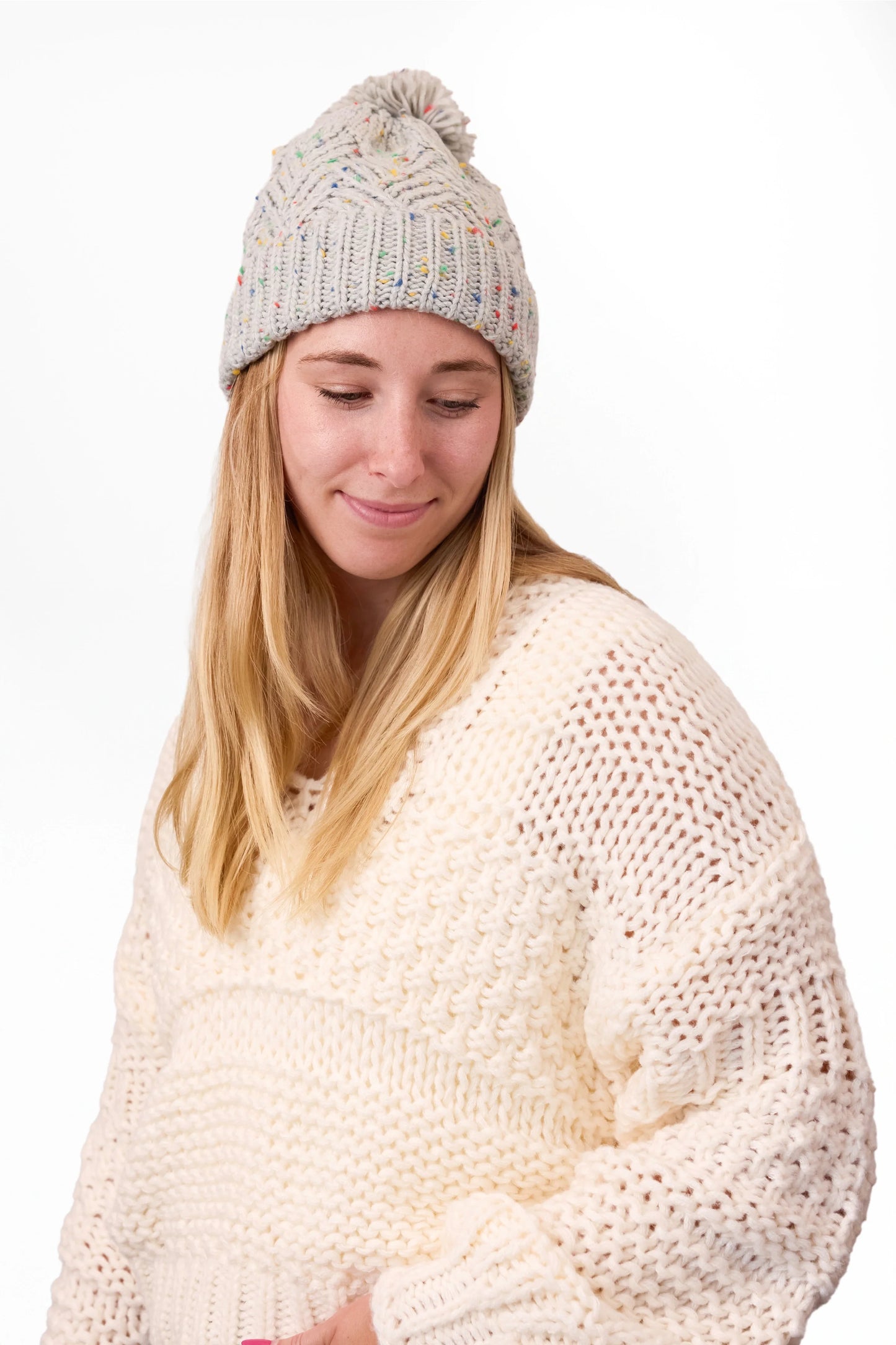 ALB Custom Women's Confetti Knit Pom Beanie