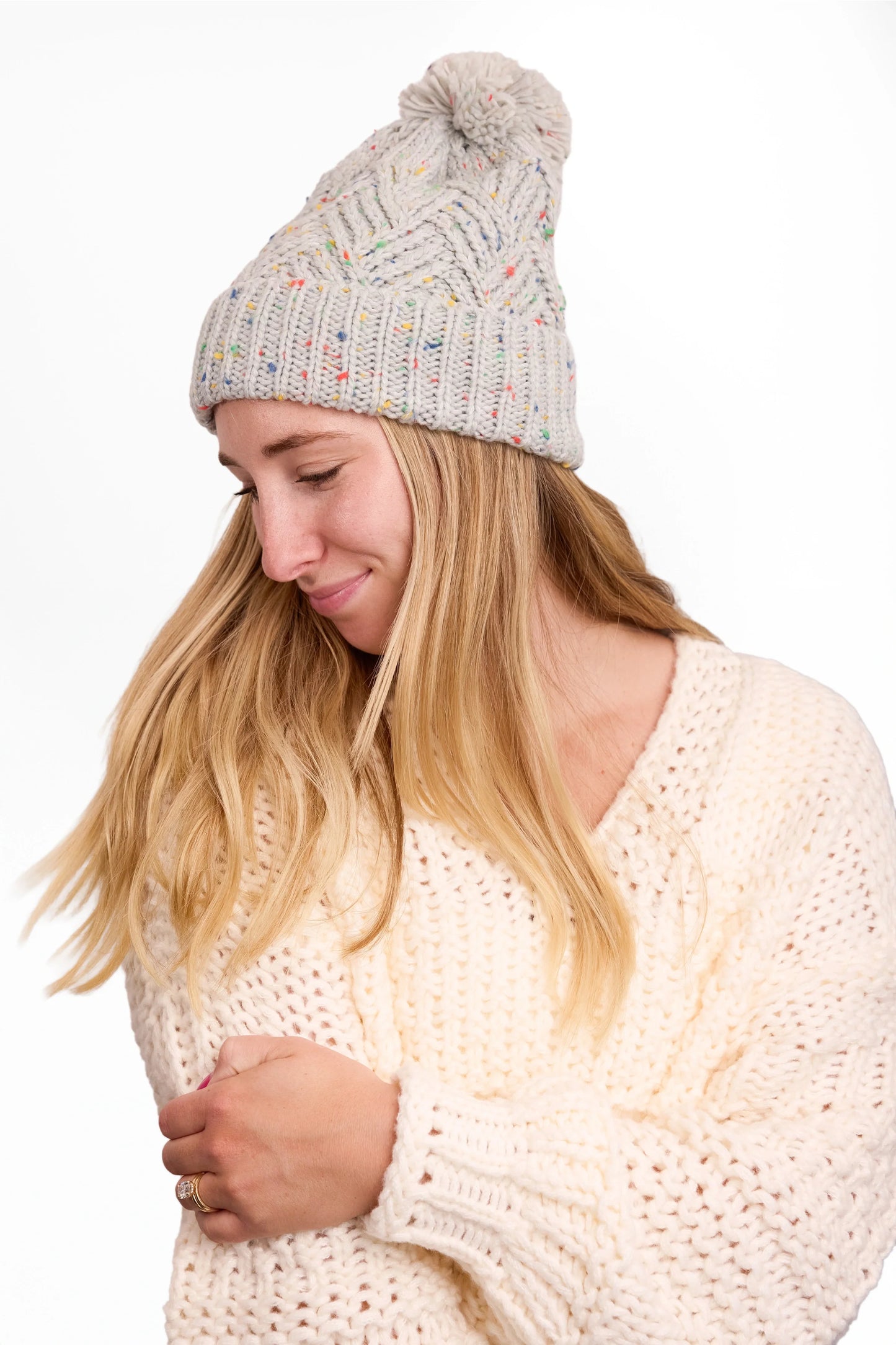 ALB Custom Women's Confetti Knit Pom Beanie