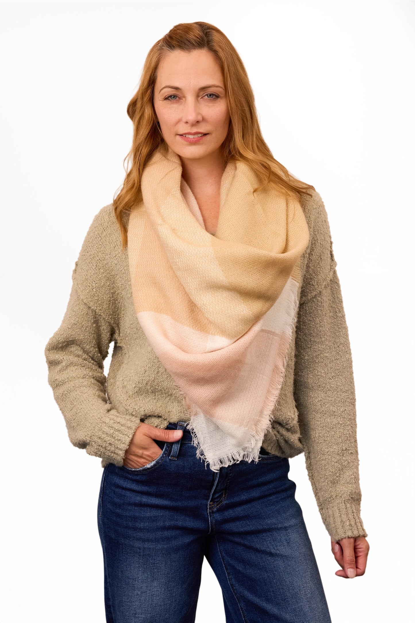 ALB Custom Women's Plaid Woven Scarf