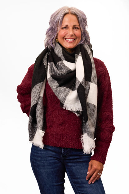 ALB Custom Women's Plaid Woven Scarf